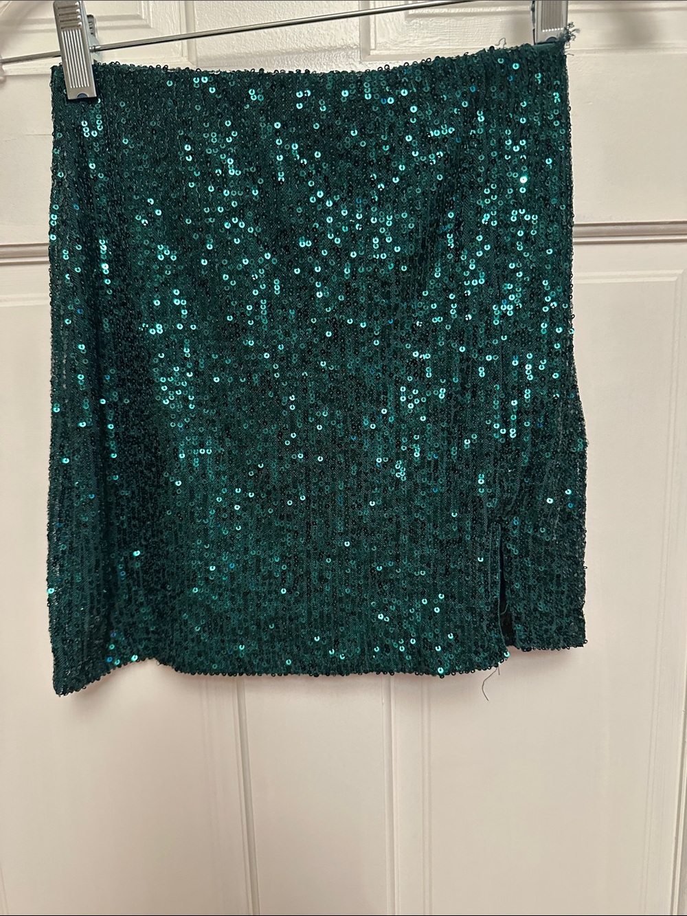 art class Teal Sequin Kids Mini Skirt